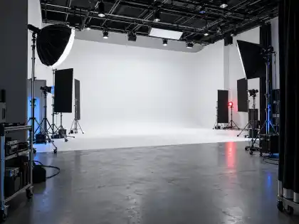 White production-studio visual